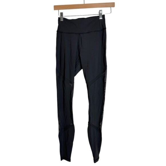 Lululemon The Lab Black Mesh Back‎ Detail Leggings Pants Women’s Size 4 - Picture 9 of 9